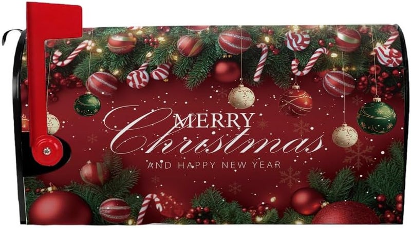 VBXNT Winter Christmas Tree-Themed Mailbox Cover, Magnetic Waterproof Mailbox Wrap 18x21 Inch Standard Size, Snow Oxford Cloth Mailbox Decoration for Christmas, Thanksgiving, Winter Outdoor Garden(MC6) - Image 1